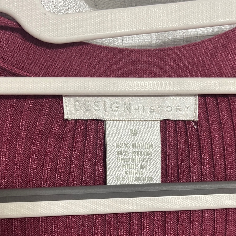 Design History Deep Red Ribbed Sweater - Picture 2 of 5